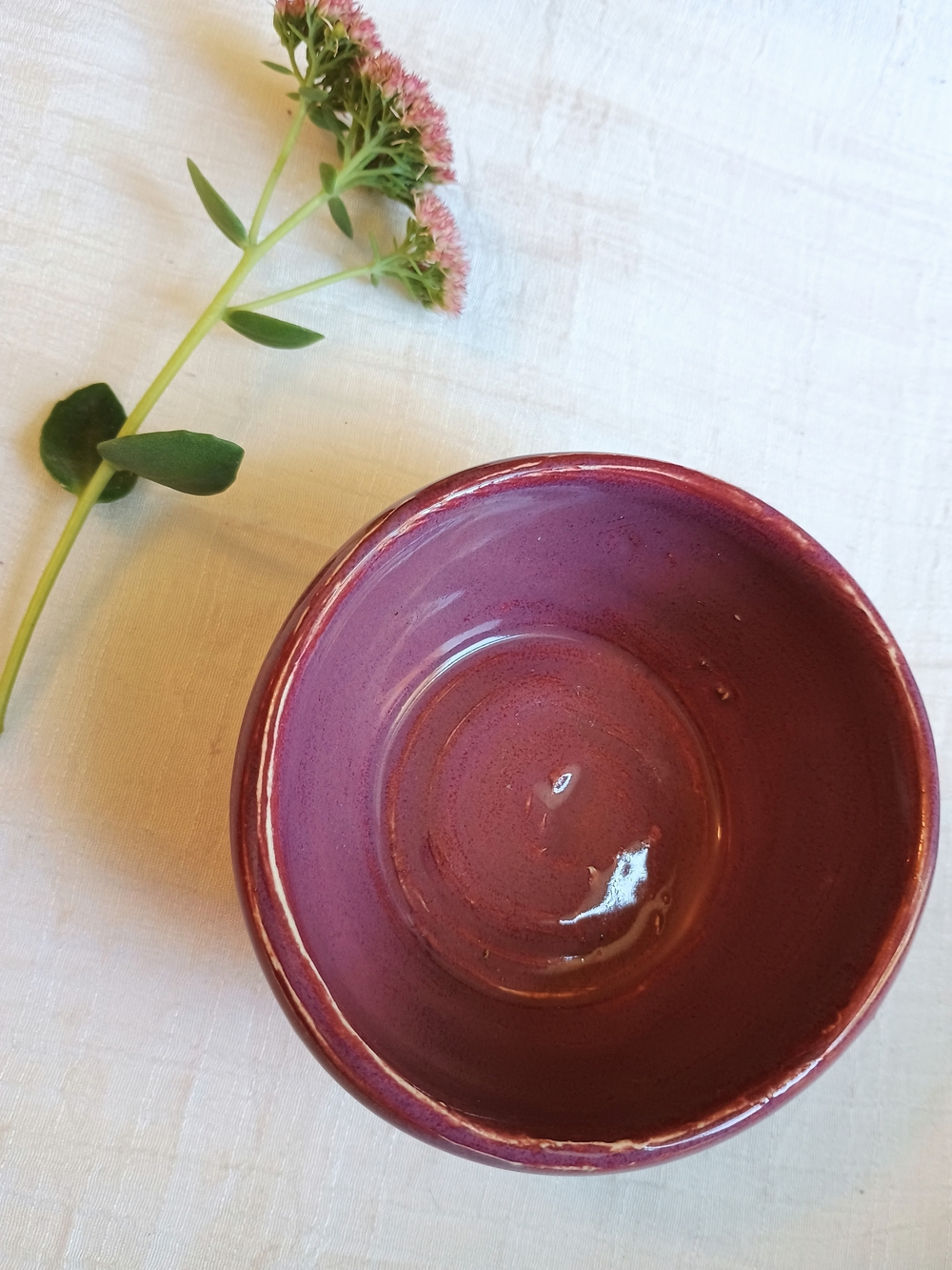 🤍  WABI SABI DECOR 🤍 Hand-Thrown, Raspberry Ceramic Pottery Dish, Cottage
